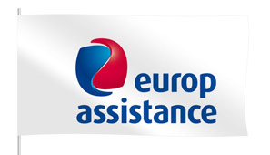 Wydruk flagi promocyjnej o wymiarach 1,5m x 1m dla europ assistance