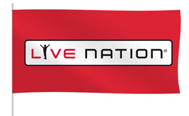 Dwustronna flaga o wymiarach 1m x 0,5m Live Nation