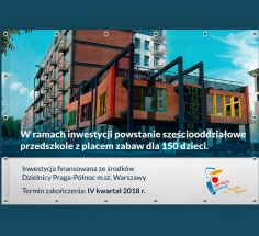 Baner frontlight laminowany dla Urzędu Praga-Północ