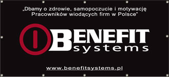 Projekt i druk banera reklamowego dla Benefit Systems