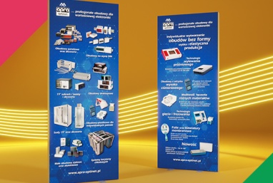 Dwustronny stand podświetlany LED BOX – Realizacja dla Apra-Opitnet