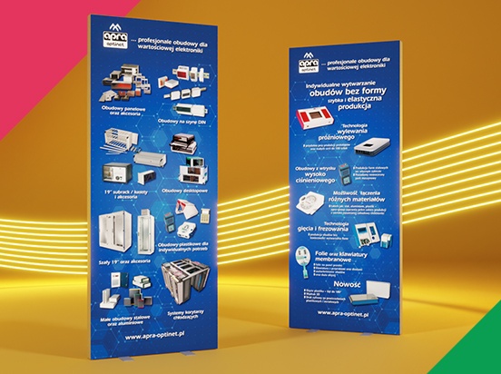 Dwustronny stand podświetlany LED BOX – Realizacja dla Apra-Opitnet