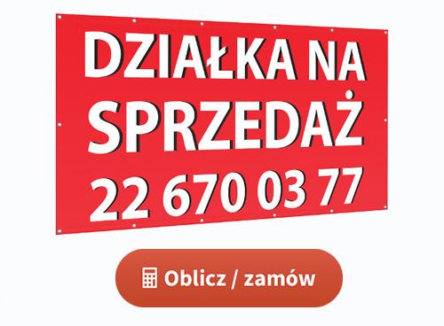 Baner ogłoszeniowy do zawieszenia na ogrodzeniu - Działka na sprzedaż