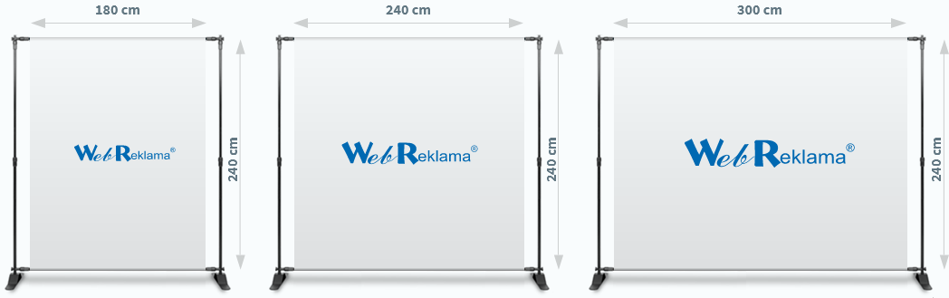Dostępne rozmiary ścianek banerowych