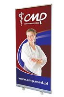 Roll-up o wymiarach 0,85m x 2m reklamujący Centrum Medyczne CMP